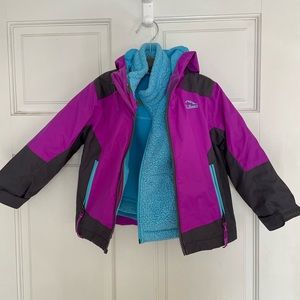 Toddler girls winter jacket 3-in-1